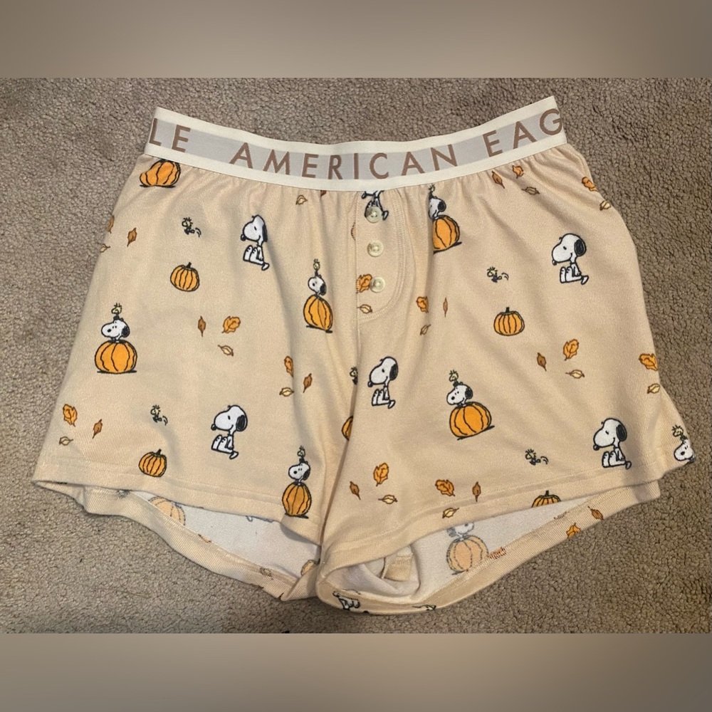 AE Peanuts Fall Pumpkin Plush PJ Set